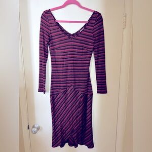 Leona Edmiston vintage fuchsia striped dress